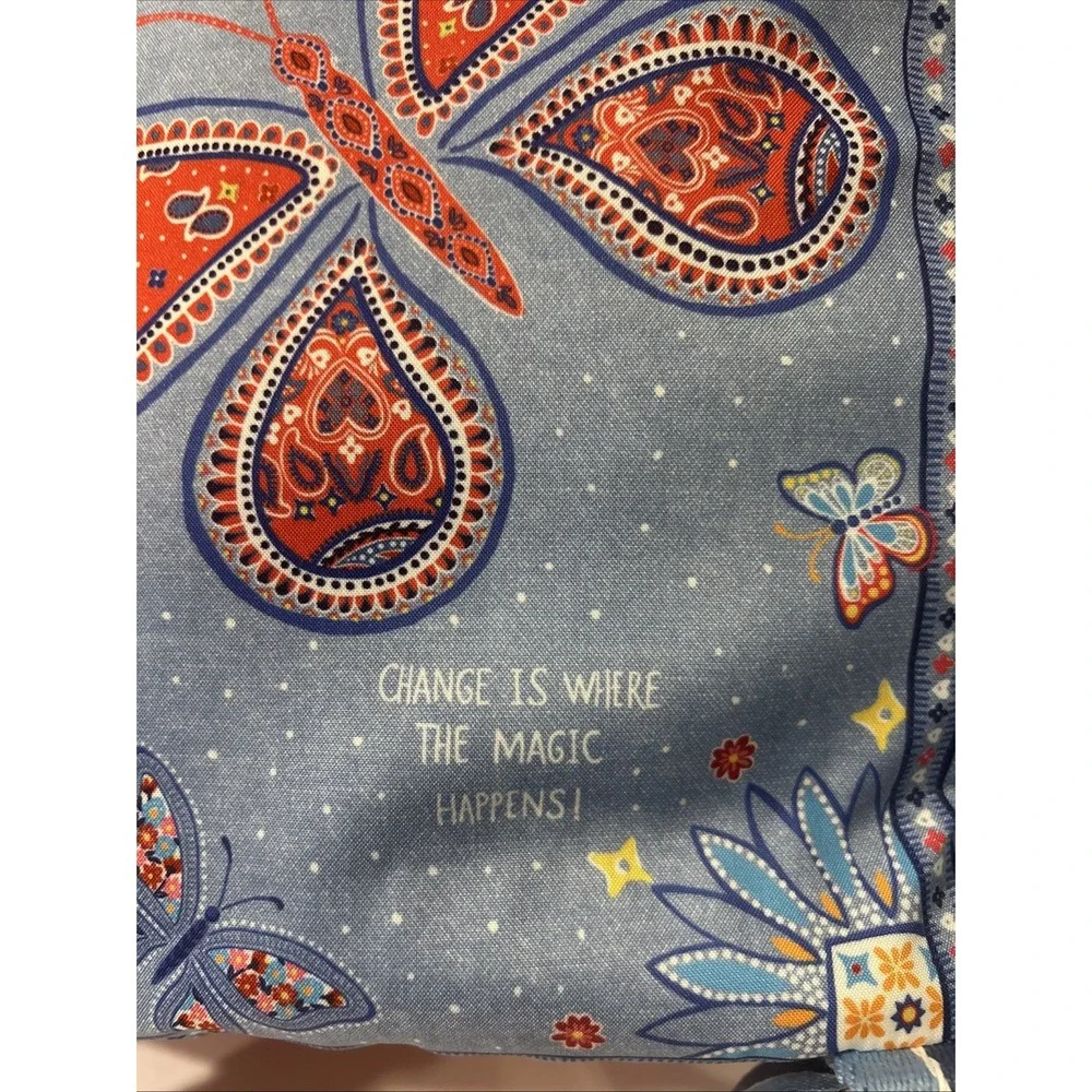 Brighton Mini Backpack Bandana Love Paisley Blue/Red Zip Top Handle Heart